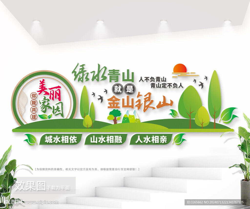 绿水青山就是金山银山保护环境墙