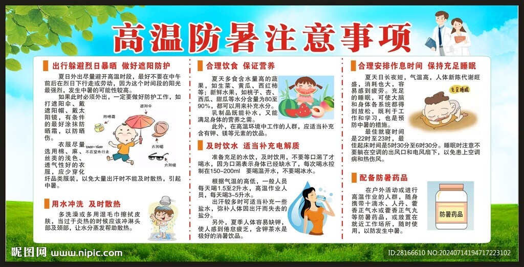 预防中暑知识宣传栏