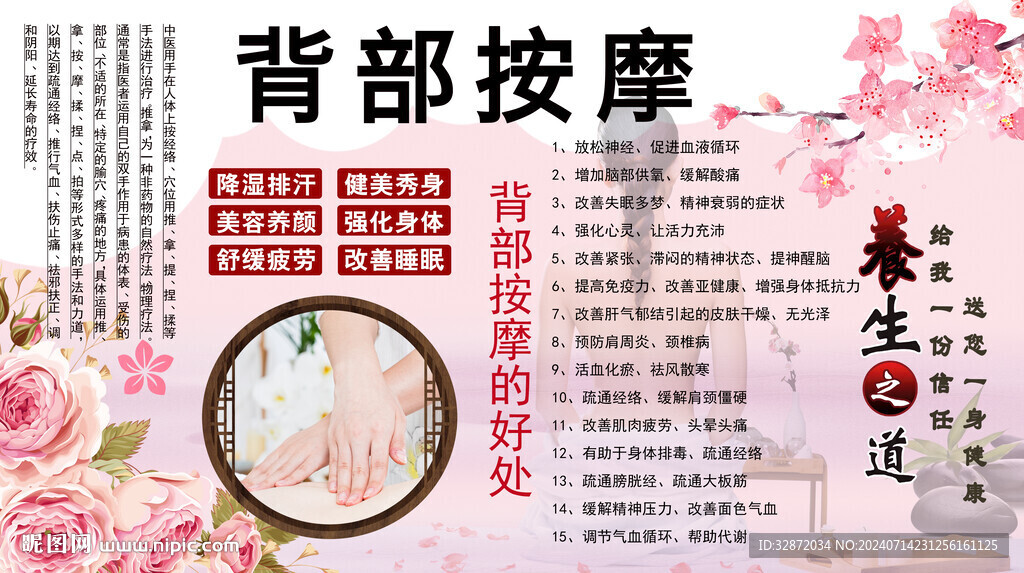 背部按摩背景墙