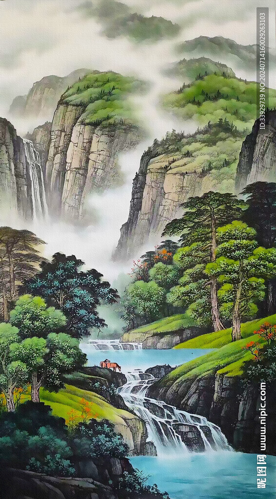 山水风景画背景