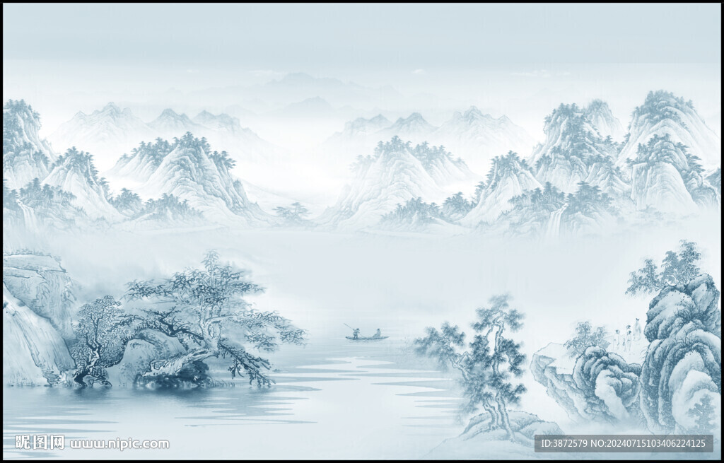意境水墨山水画