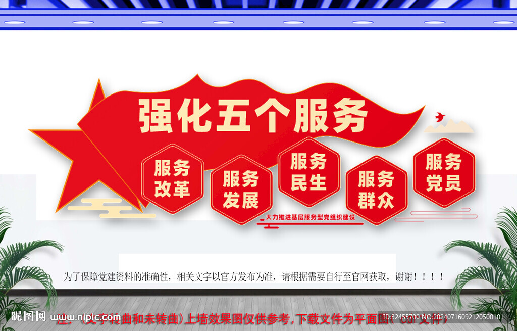 五个服务文化墙 