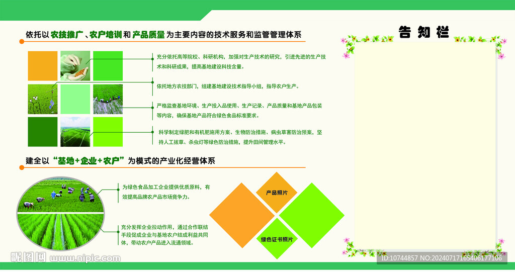 绿色食品水稻宣传栏