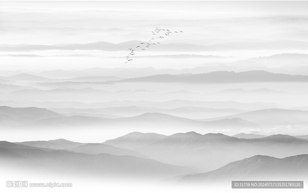  水墨山水画 