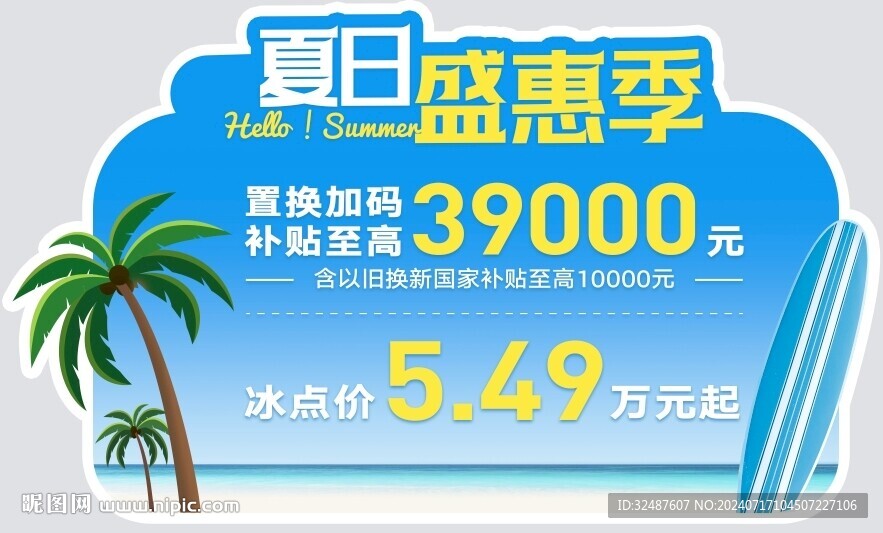 夏季清新异形车顶牌