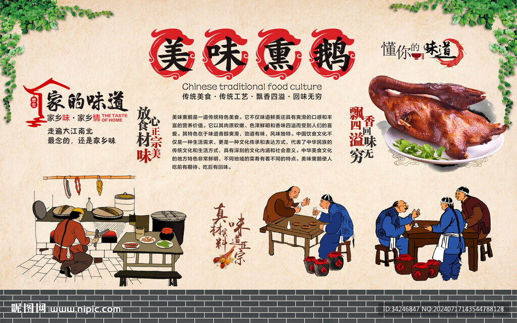 熏鹅背景墙