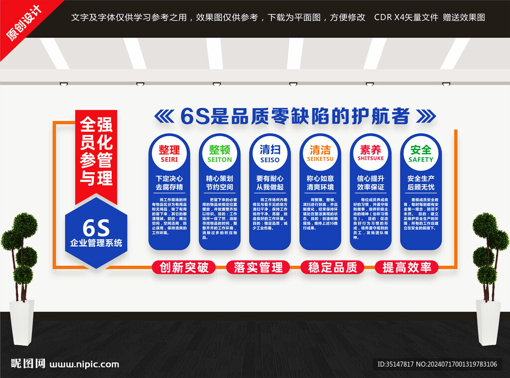 6S企业管理文化墙