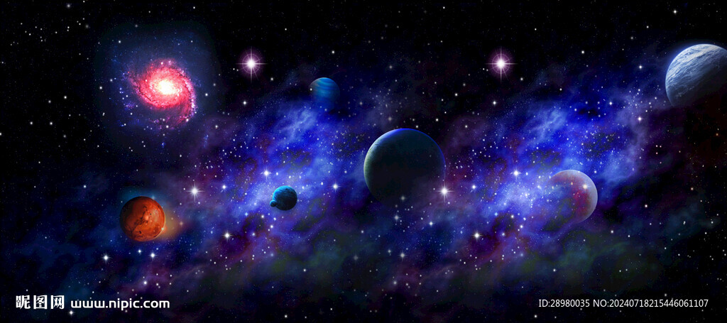 巨幅星空星球背景墙