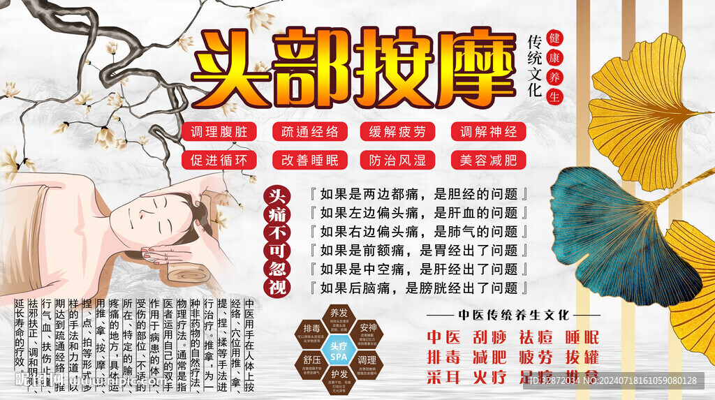 头部按摩背景墙