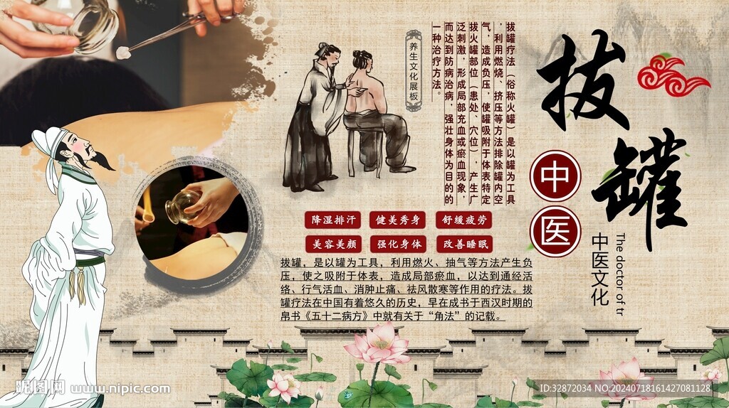 拔罐背景墙