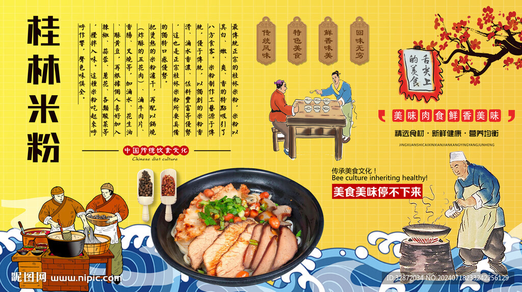 桂林米粉背景墙