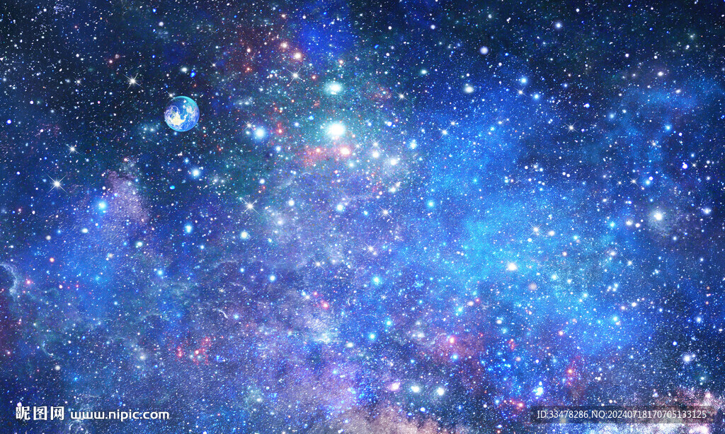 蓝色银河宇宙星空背景