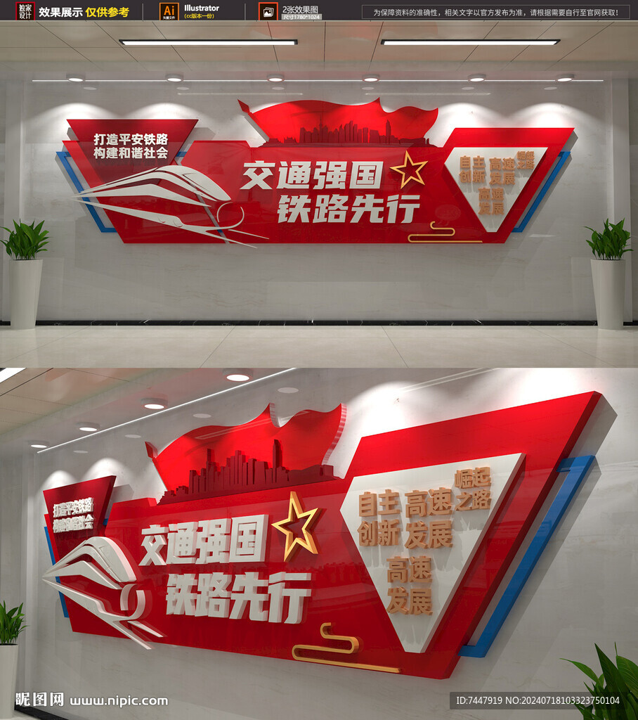 交通强国铁路文化墙