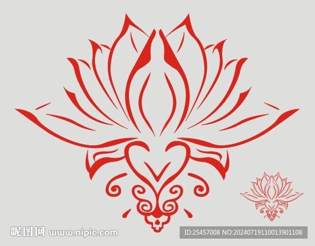 荷花花纹