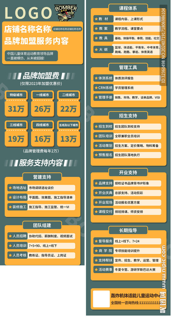 军绿色长图促销海报
