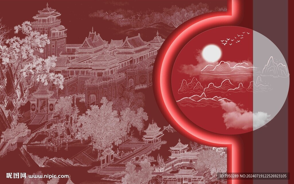 新中式背景墙 