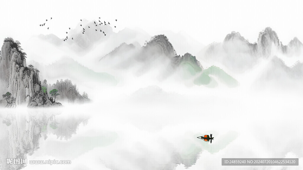 中国风水墨山水风景