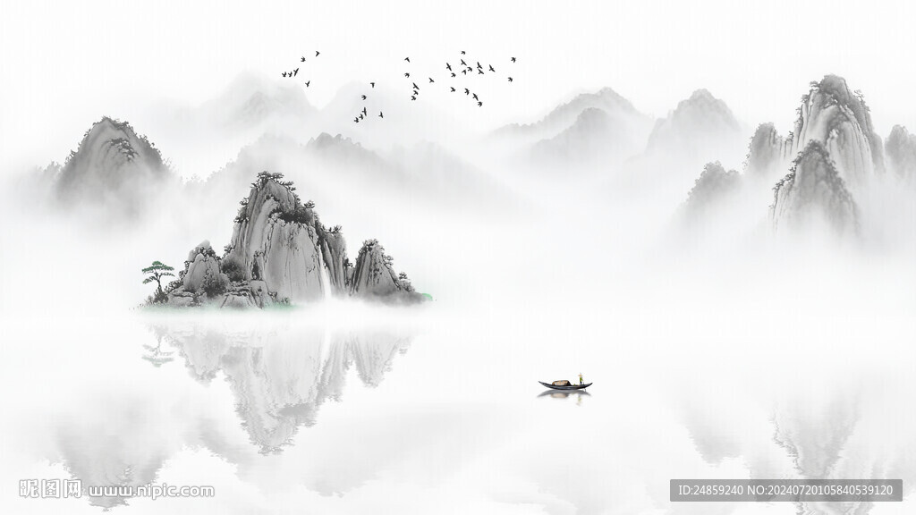 中国风意境水墨山水
