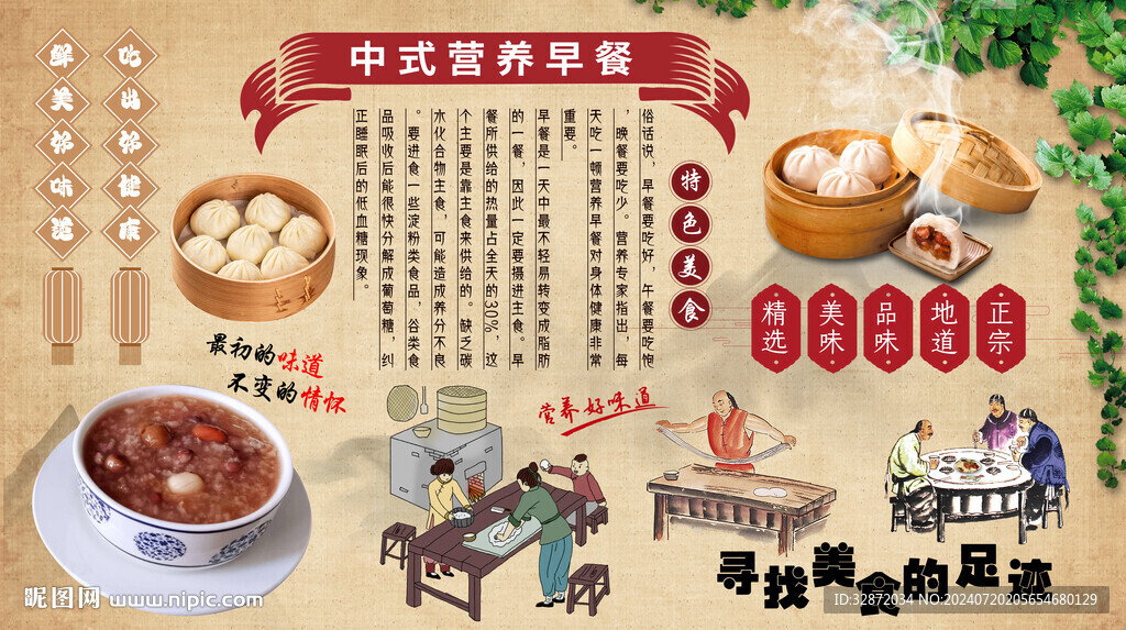 营养早餐背景墙
