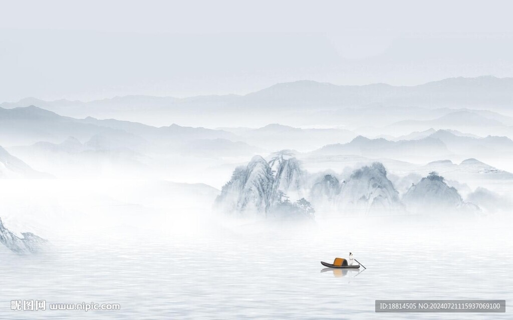 新中式山水背景墙