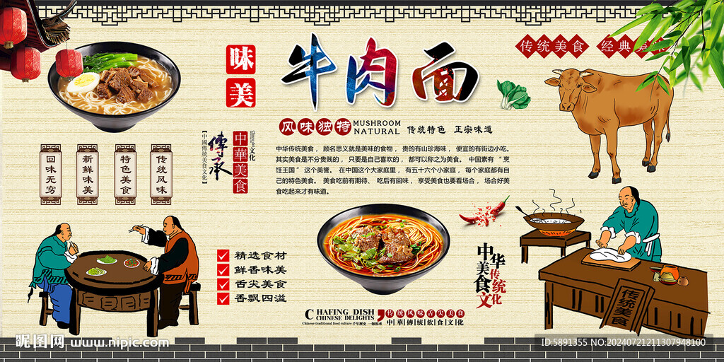 牛肉面背景墙