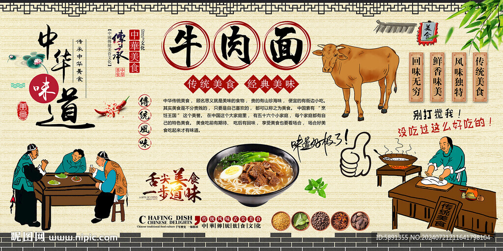 牛肉面背景墙