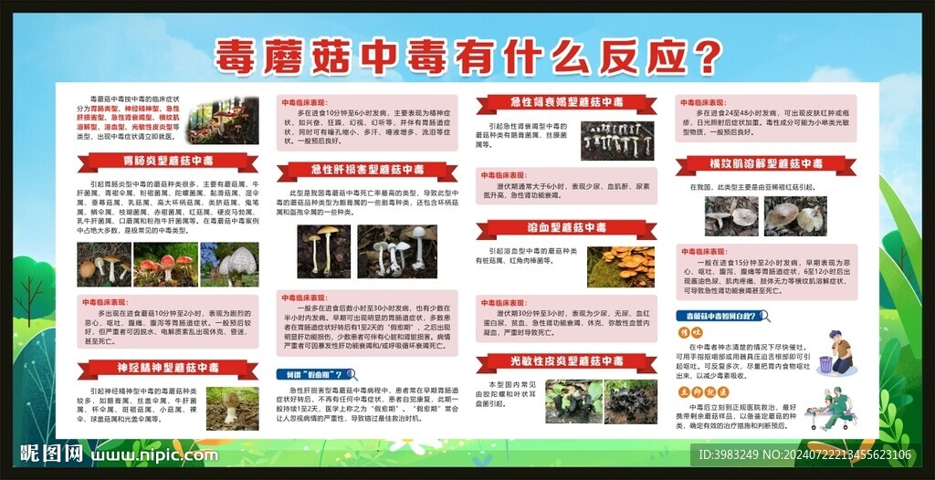 毒蘑菇中毒有什么反应