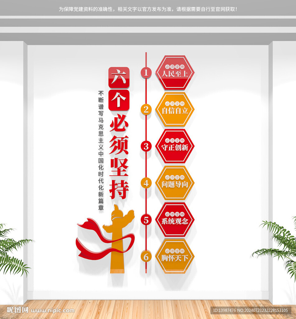 竖版六个必须坚持文化墙
