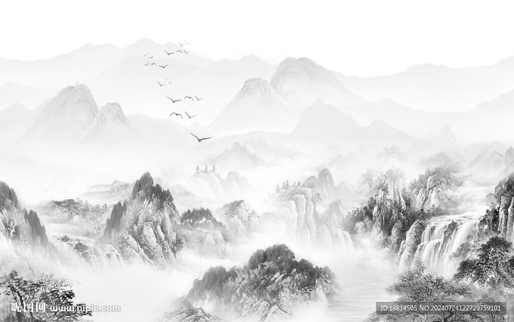 高山流水背景墙