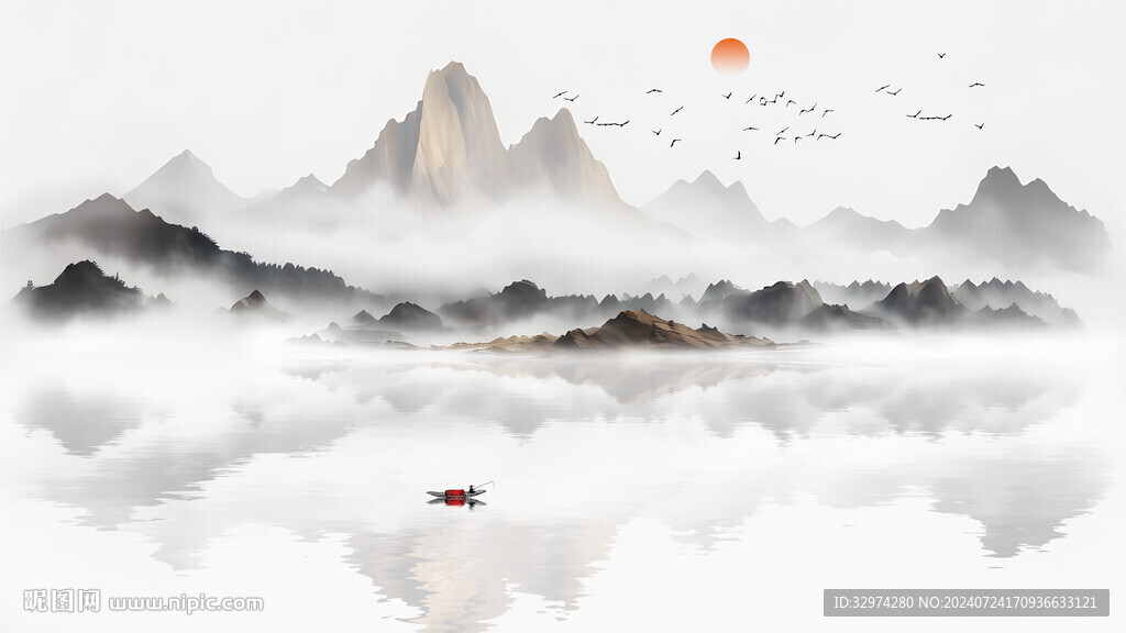中国山水水墨画