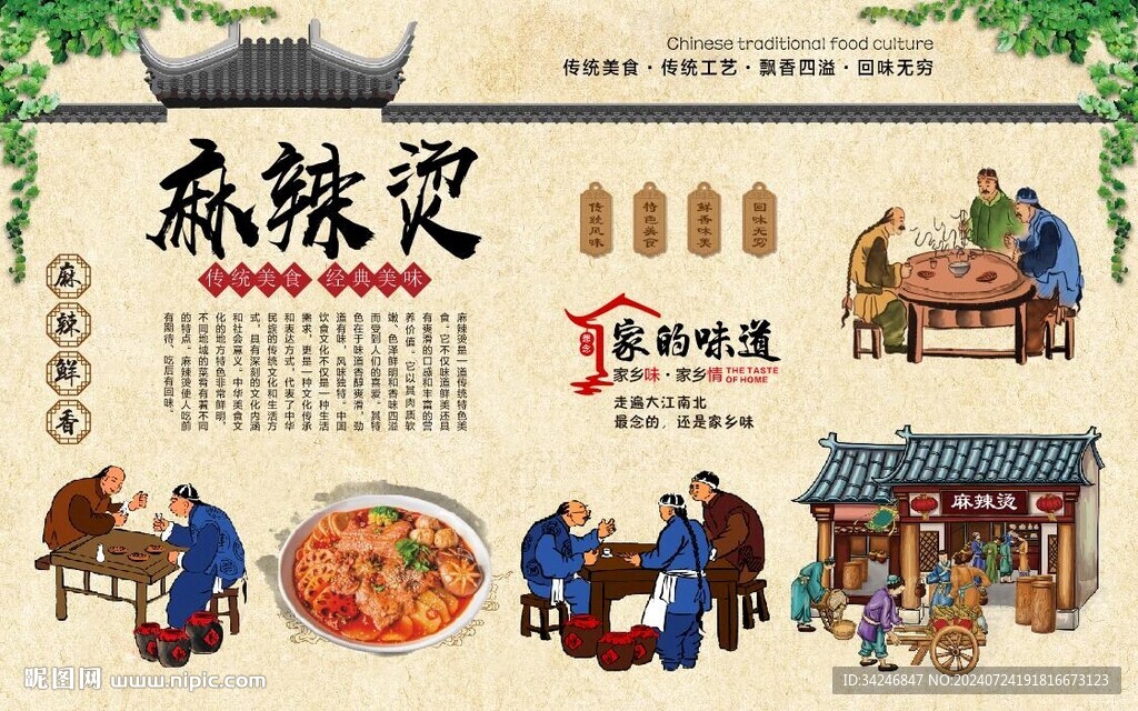 麻辣烫背景墙