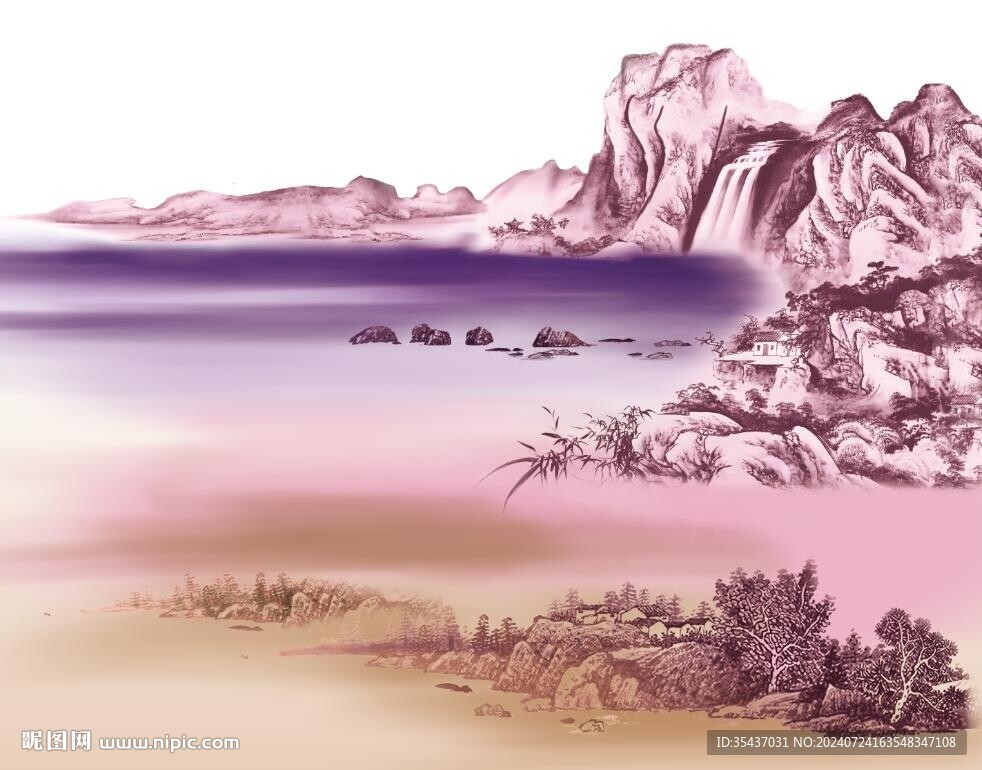 渐变山水风格