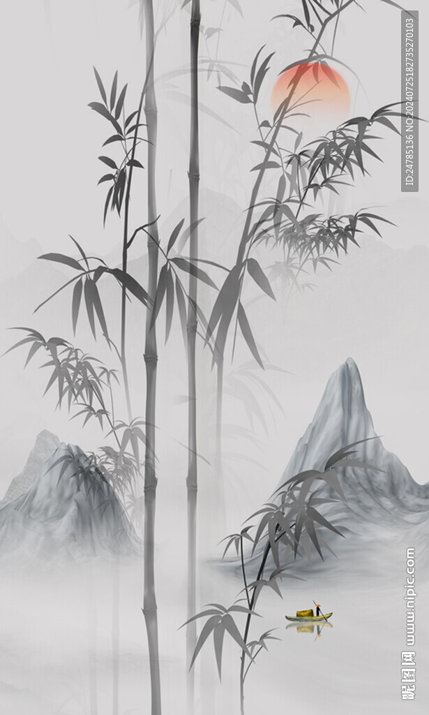 水墨竹子装饰画