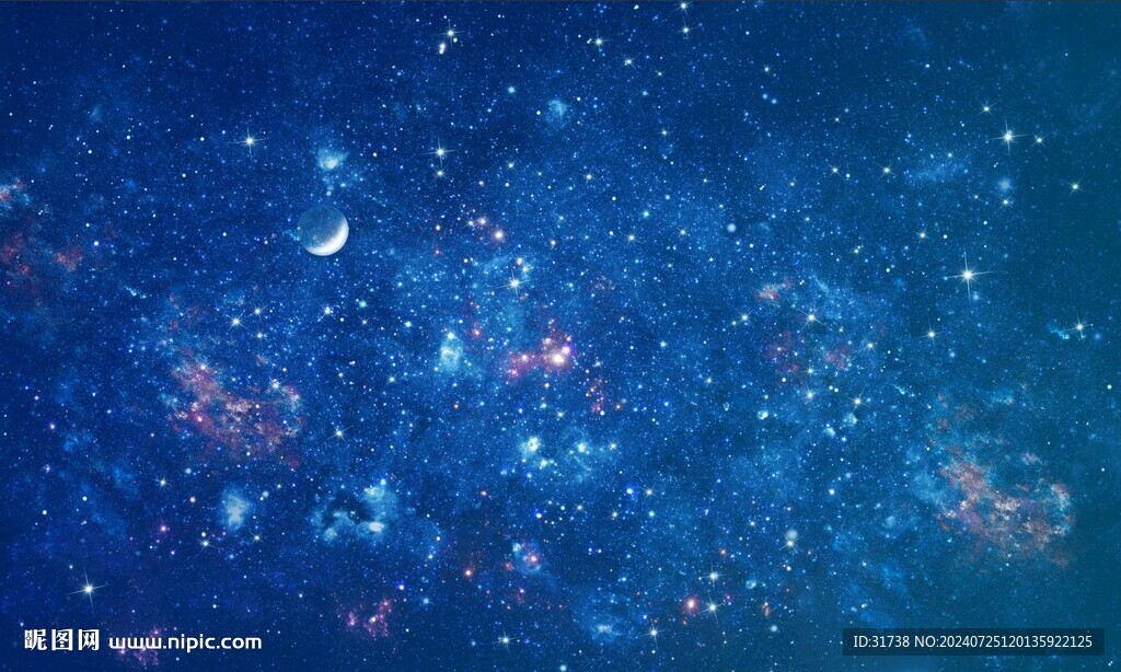 蓝色宇宙星空背景墙