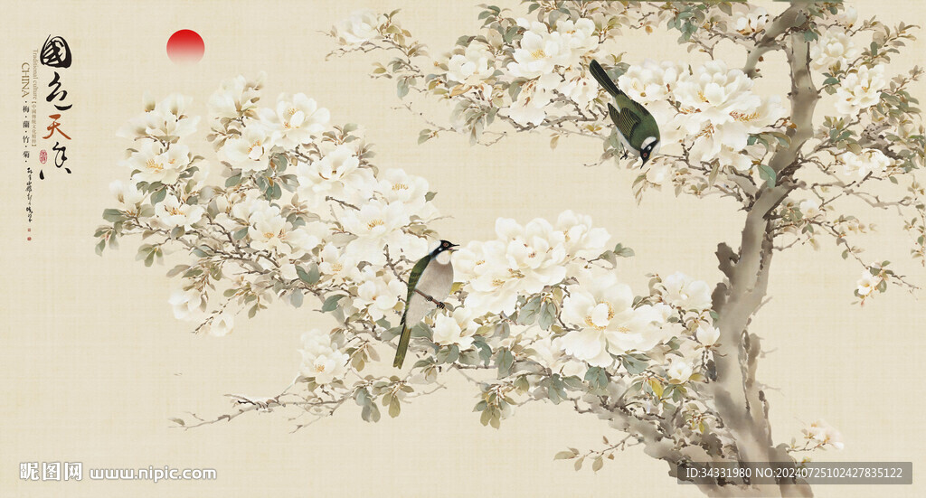 花鸟背景墙