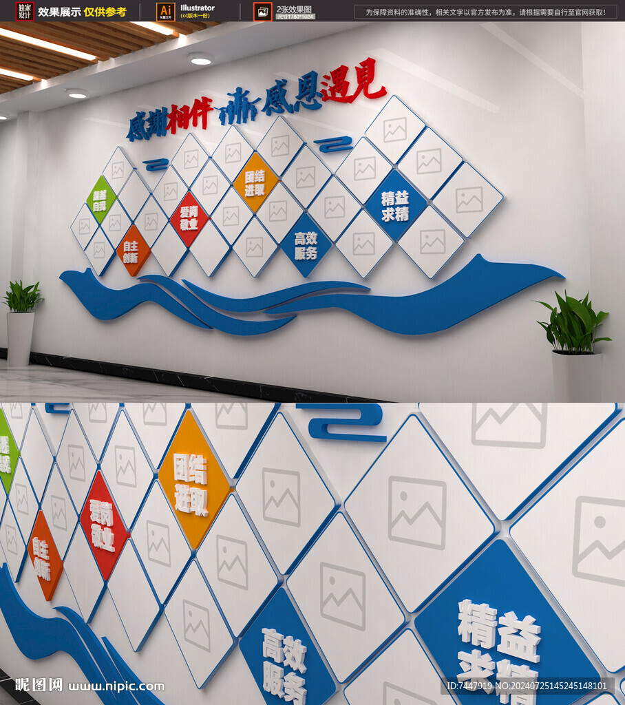创意企业团队照片墙