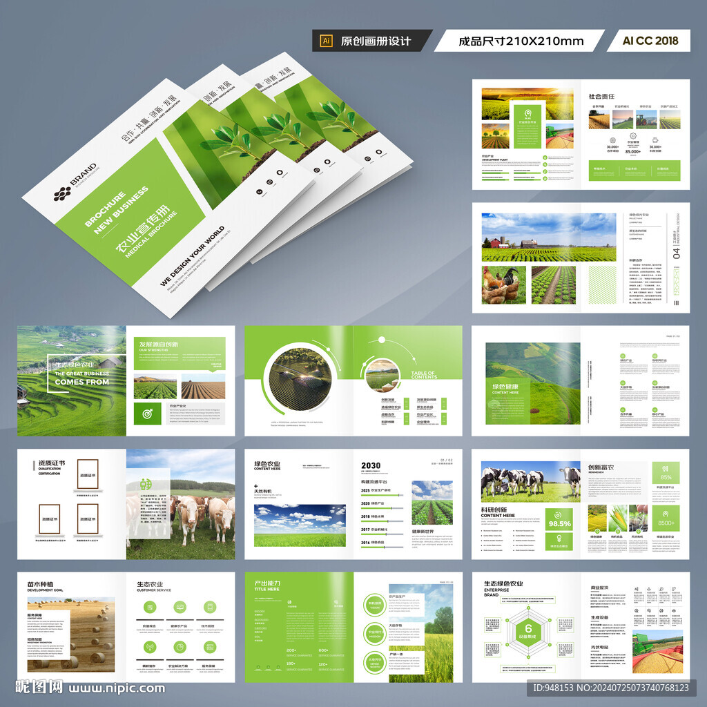 方形农业画册