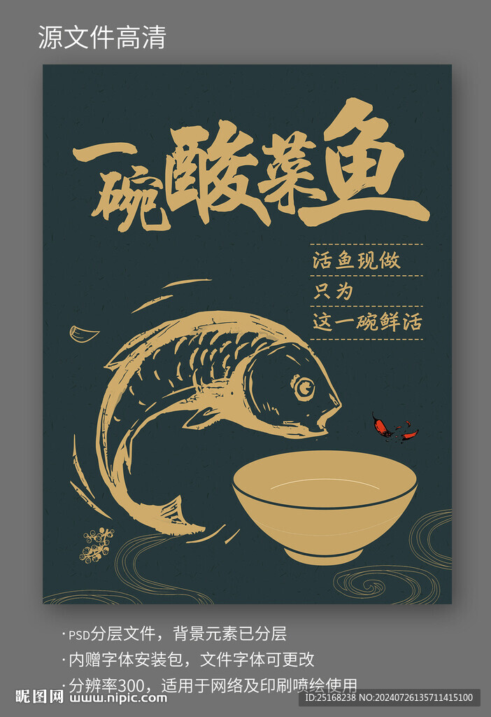 酸菜鱼店内装饰画宣传画