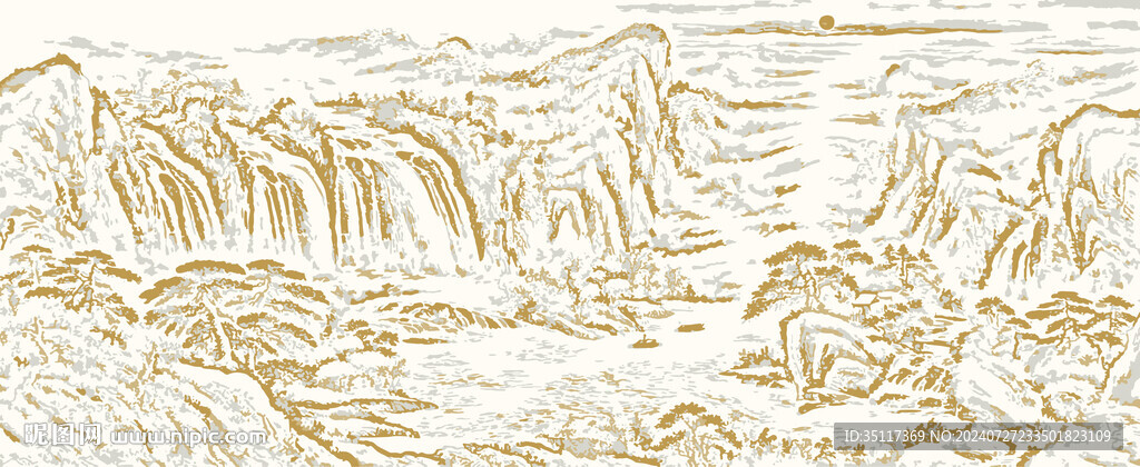 新中式壁纸壁画装饰画