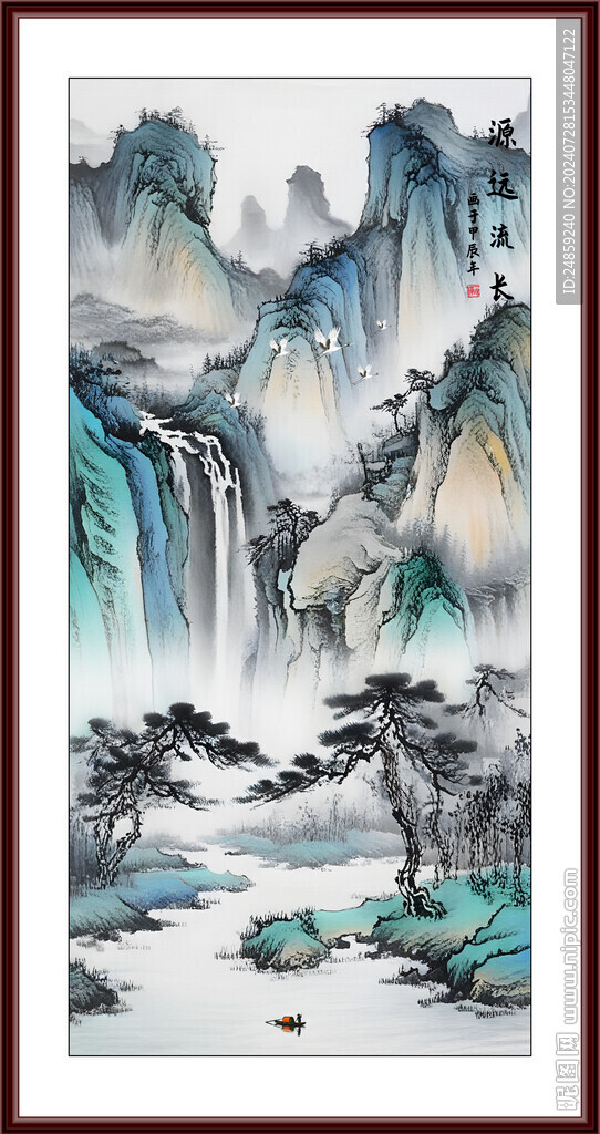 竖幅山水国画