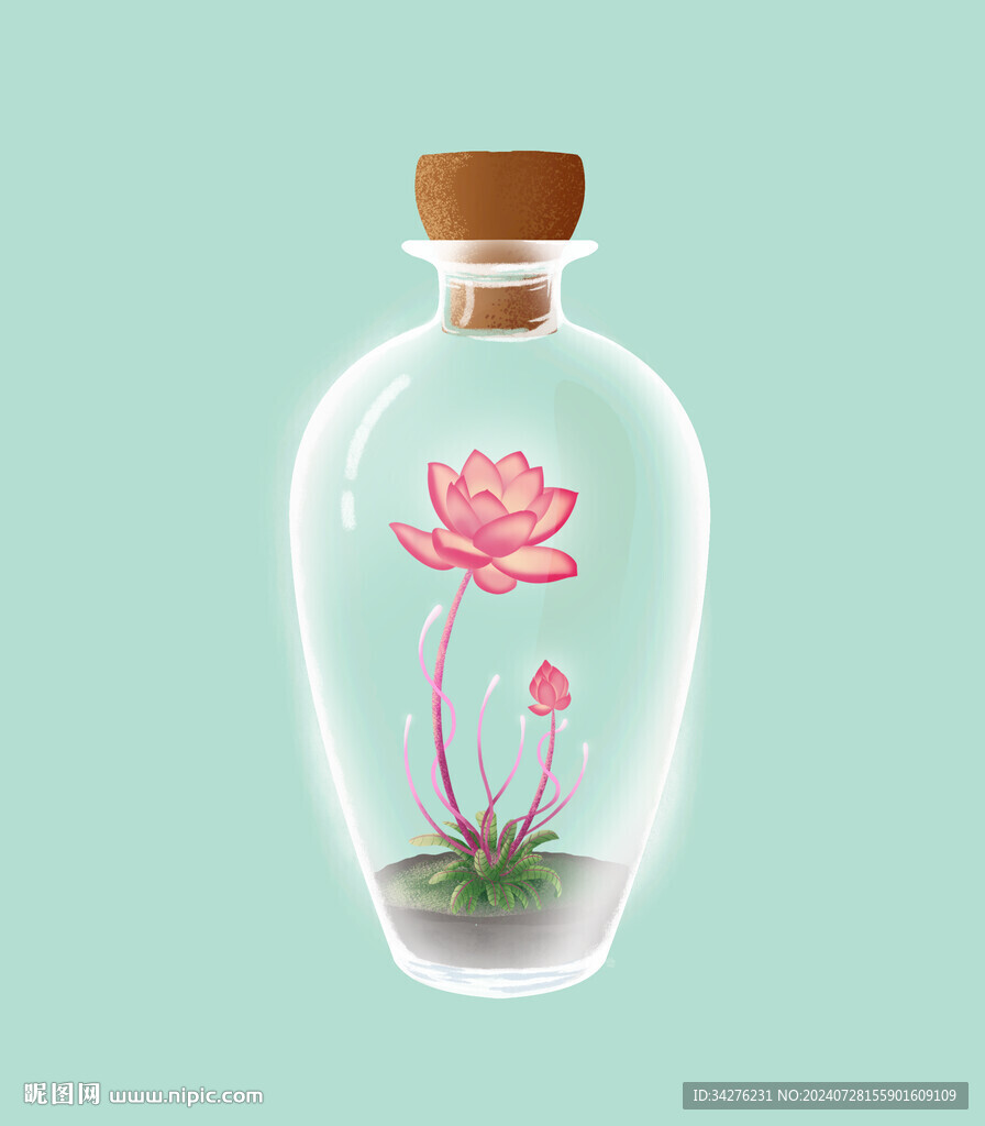 瓶中花psd分层素材