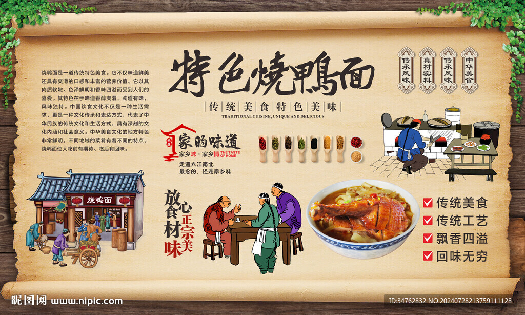 烧鸭面背景墙