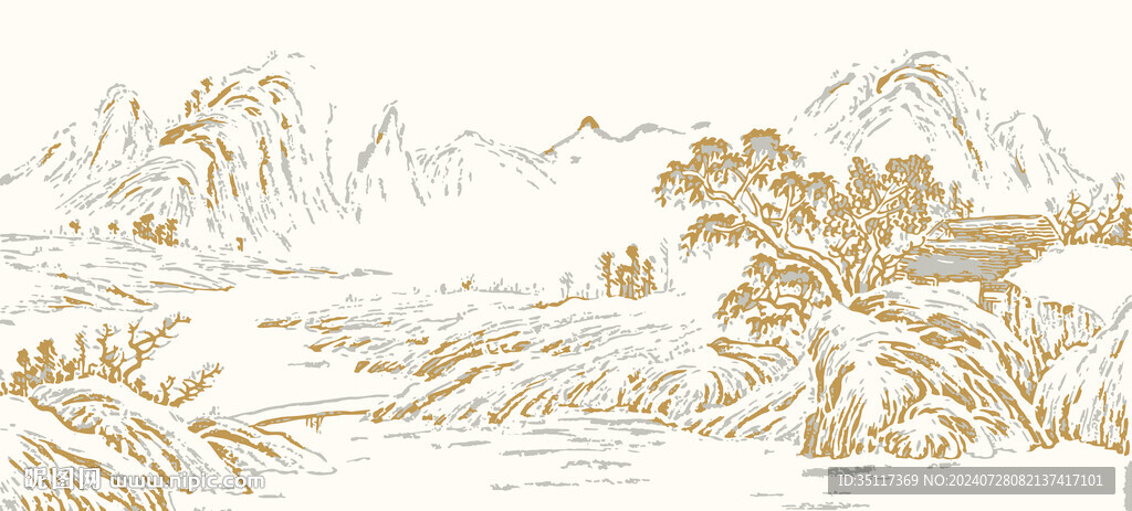 新中式壁纸壁画装饰画