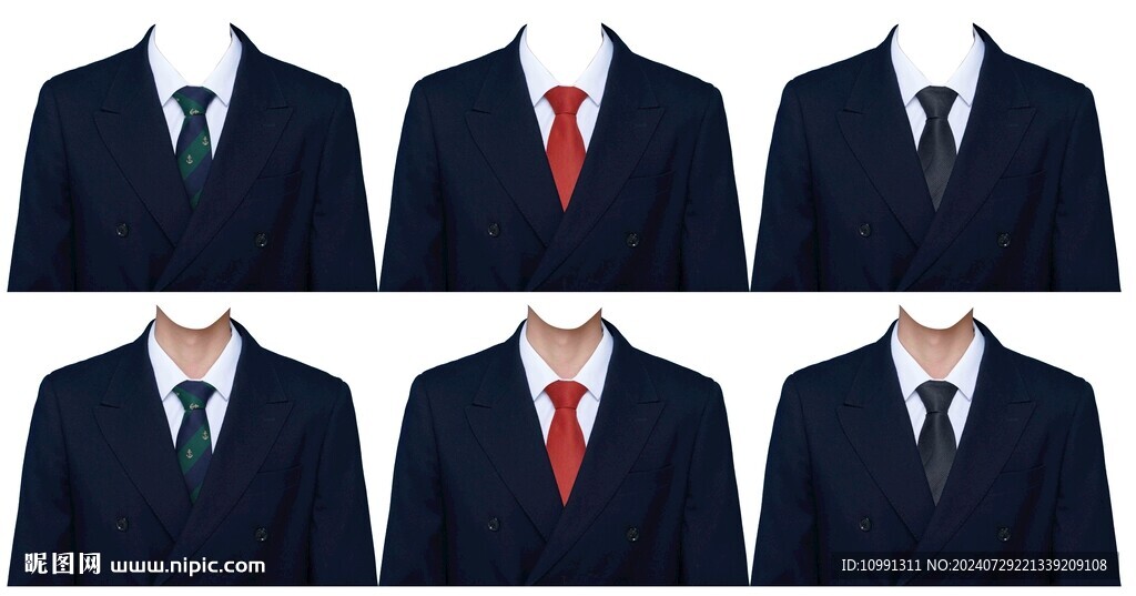 男人西装证件照衣服素材psd