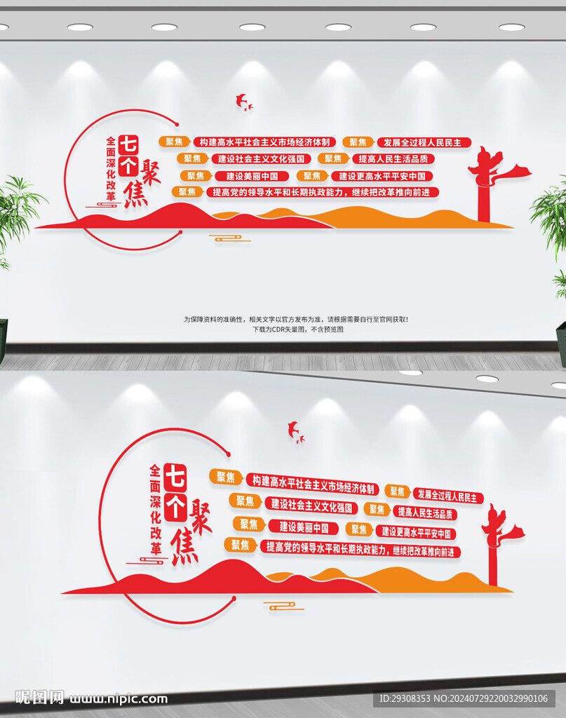全面深化改革七个聚焦文化墙