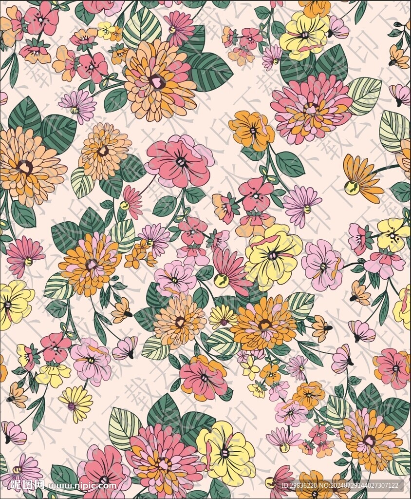 线条花