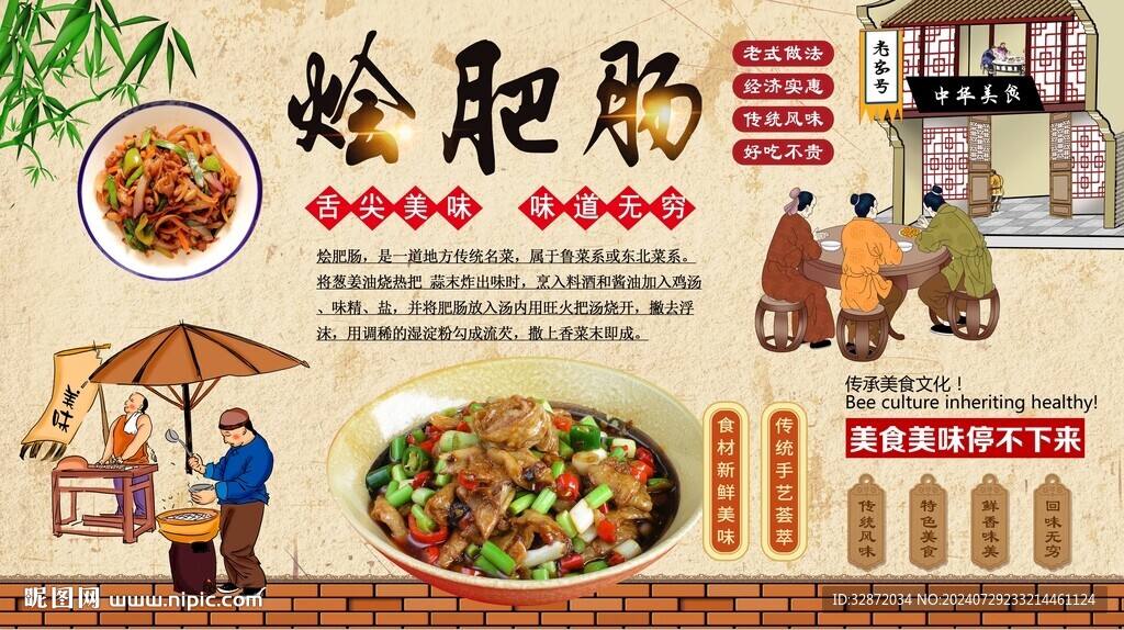 烩肥肠背景墙