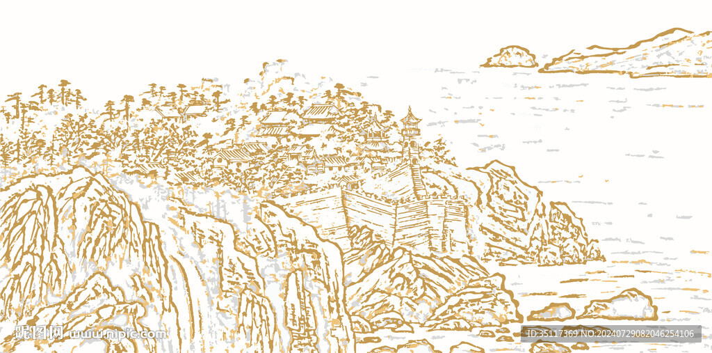新中式壁纸壁画装饰画