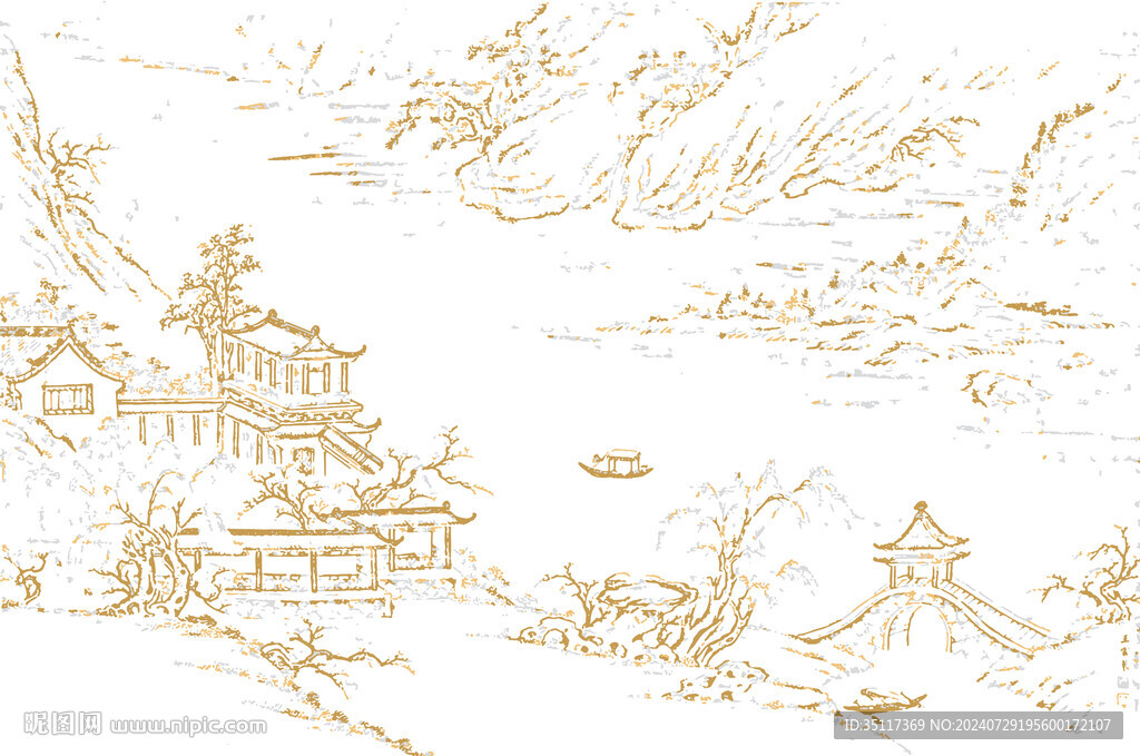 新中式壁纸壁画装饰画