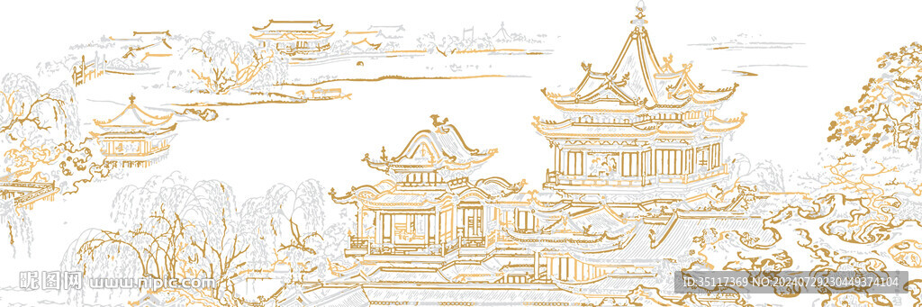 新中式壁纸壁画装饰画